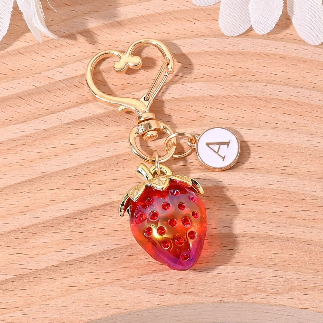 Keychain with Fruity Strawberry Design Stornfield