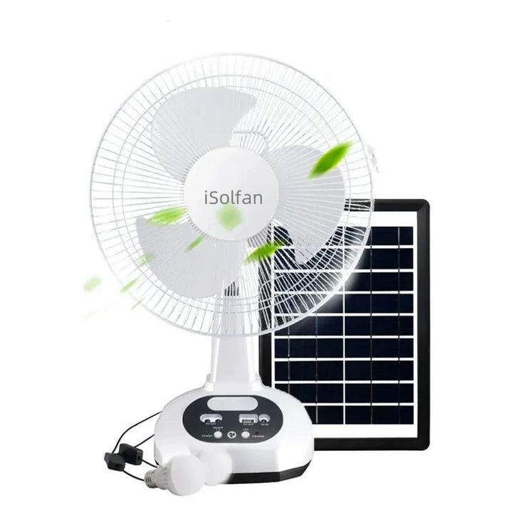 Ladies Solar-Powered Table Fan with LED Lighting Stornfield
