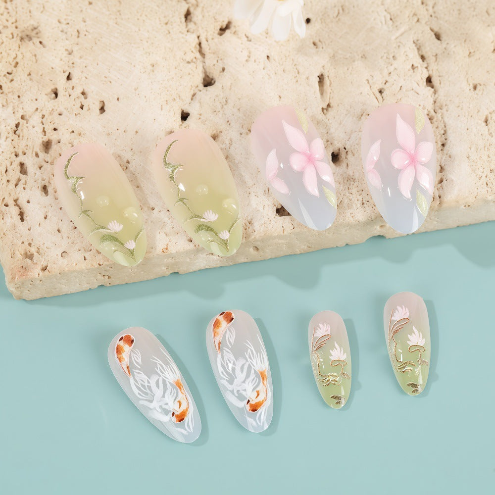 Artificial nails with floral designs Stornfield