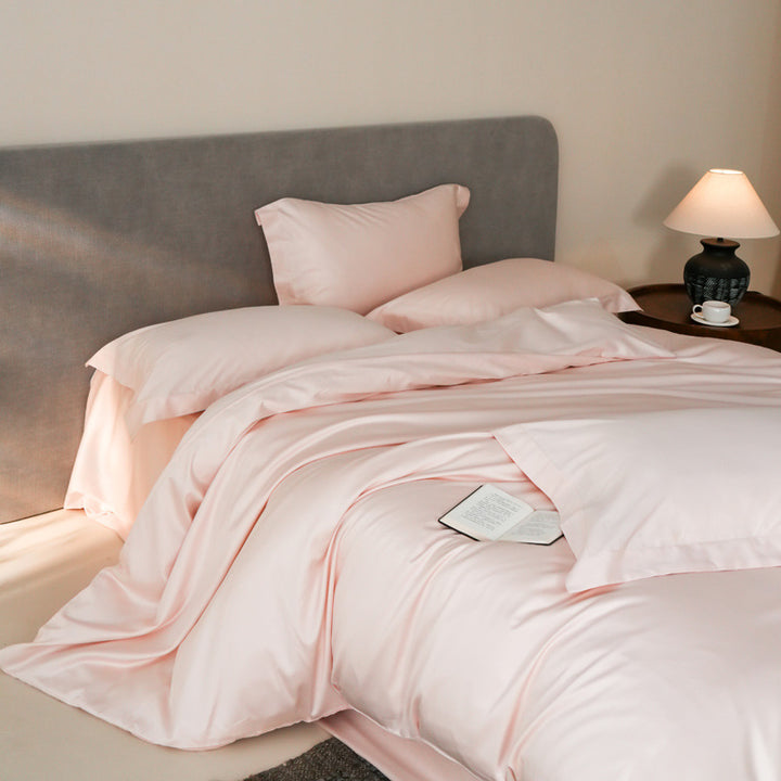 Silk-Feel Sateen Duvet Cover Set with Pillowcases and Breathable Wrinkle-Resistant Finish