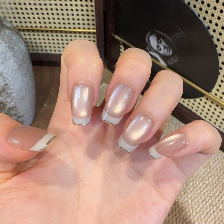 Acrylic French Tip Press-On Nails Stornfield