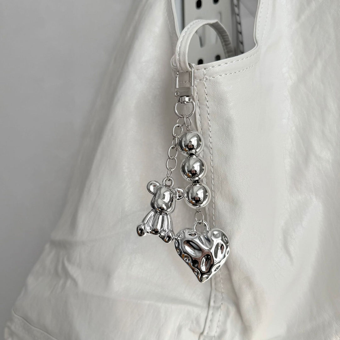 Playful Bear and Heart Charm Keychain Stornfield