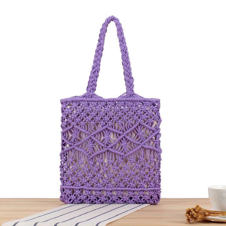 Hand-knitted tote bag with geometric patterns Stornfield