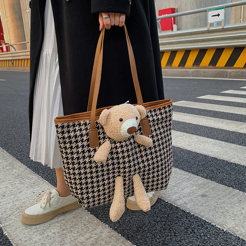 Fun Plush Bear Handle Tote Bag