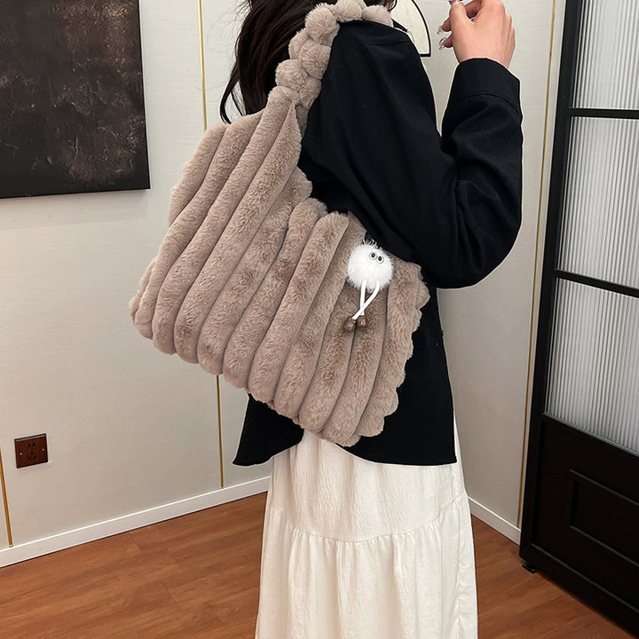 Plush Oversized Shoulder Bag