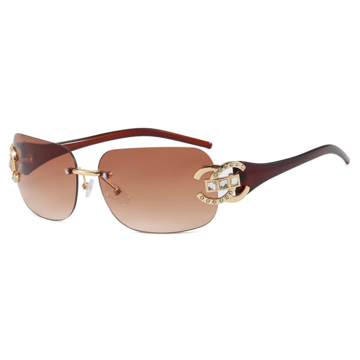 Women's fashionable sunglasses with luxurious geometric frame and protective UV filter Stornfield