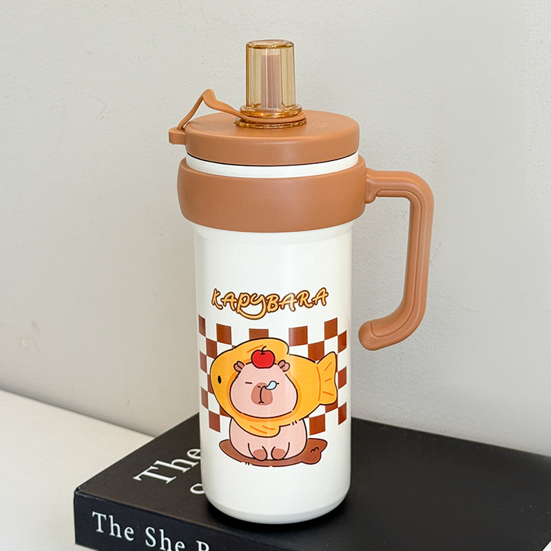 Ladies Insulated Water Bottle with Practical Carry Handle and Fun Animal Design Stornfield