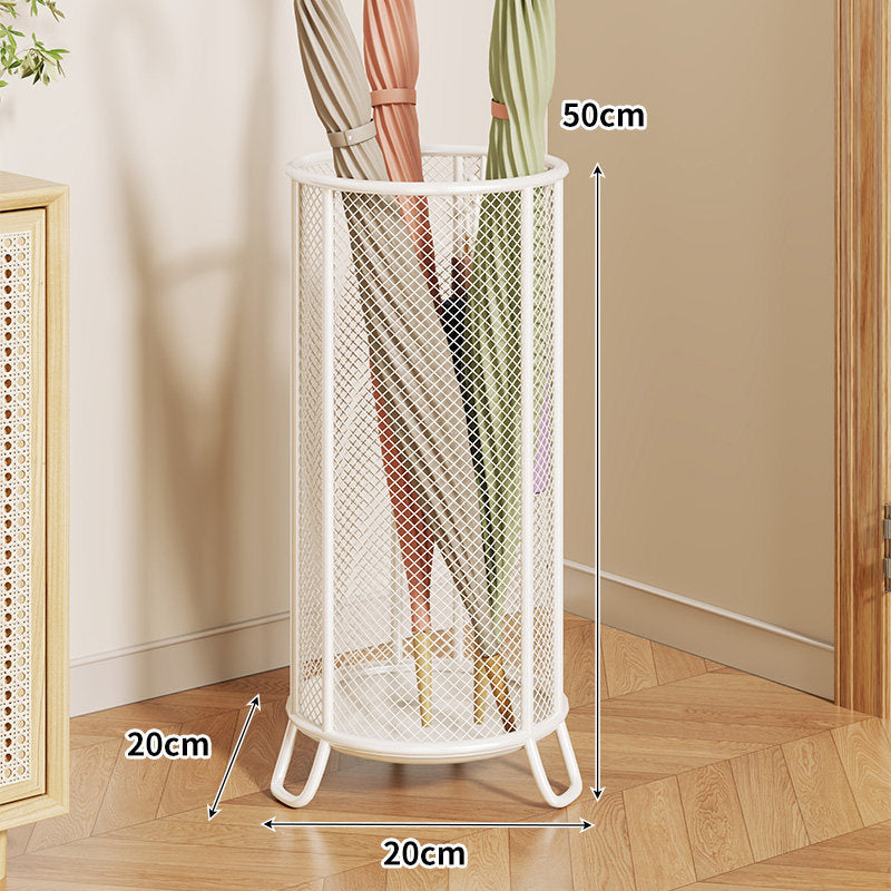 Freestanding Metal Mesh Umbrella & Walking Stick Holder with Raised Ring Base