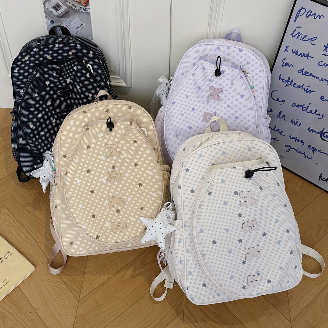 Star-Patterned Casual School Backpack Stornfield