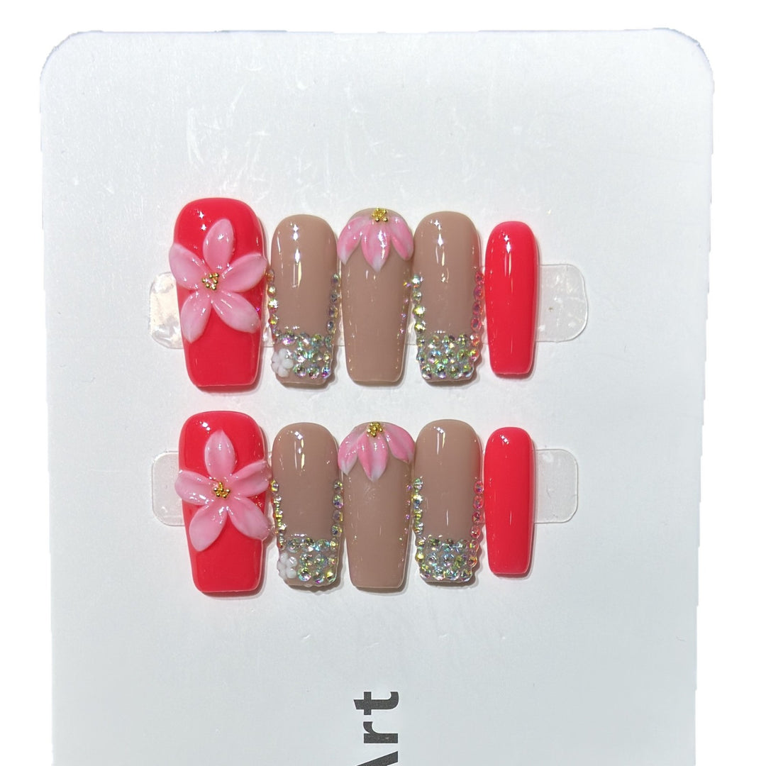 Decorative Floral Press-On Nail Art Set Stornfield 1788224002