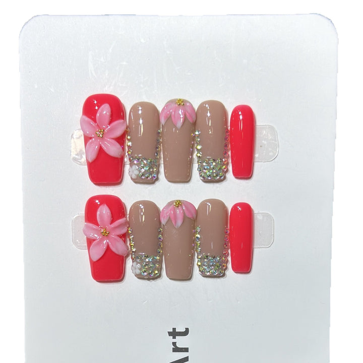 Decorative Floral Press-On Nail Art Set Stornfield 1788224002