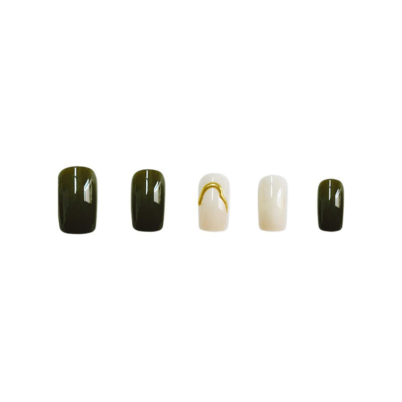 Elegant Press-On Nail Enhancements with Unique Design Stornfield