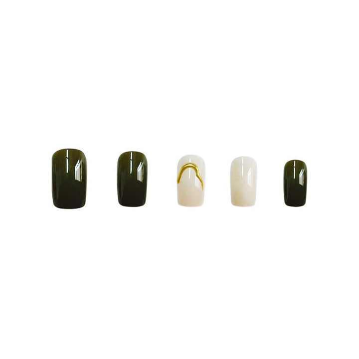 Elegant Press-On Nail Enhancements with Unique Design Stornfield