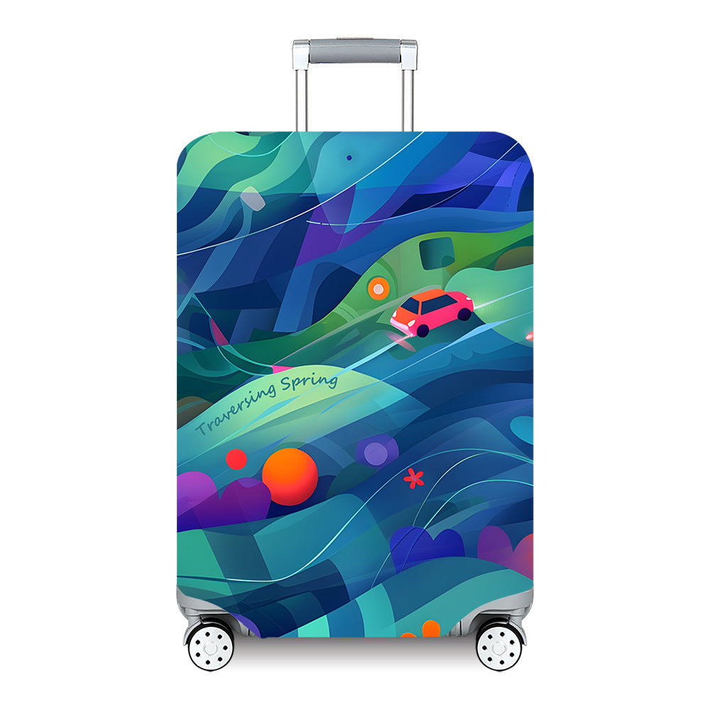 Unisex hard-shell travel suitcase with artistic landscape design Stornfield