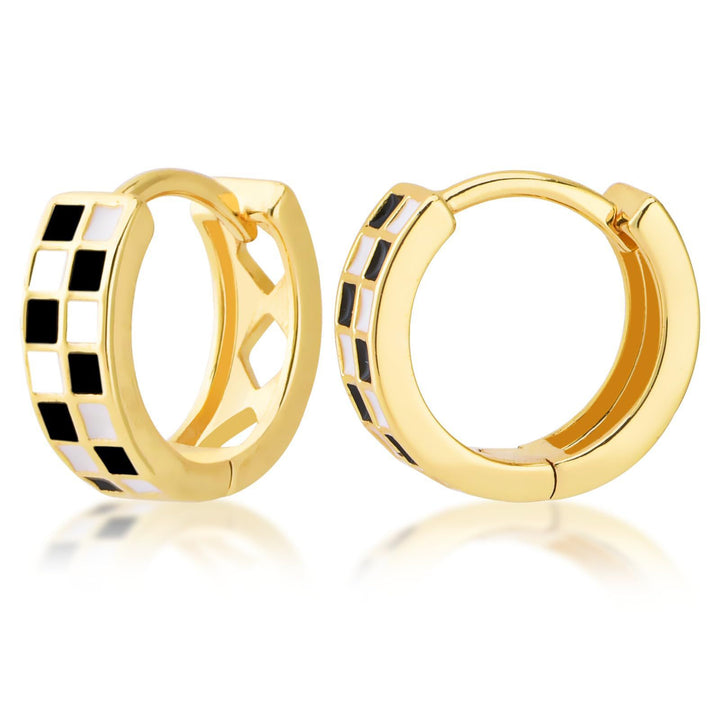 Modern Geometric Enamel Hoop Earrings Stornfield