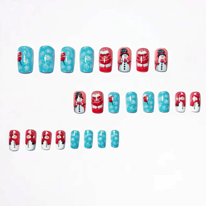 Artificial Nails in Winter Snowman Design Stornfield