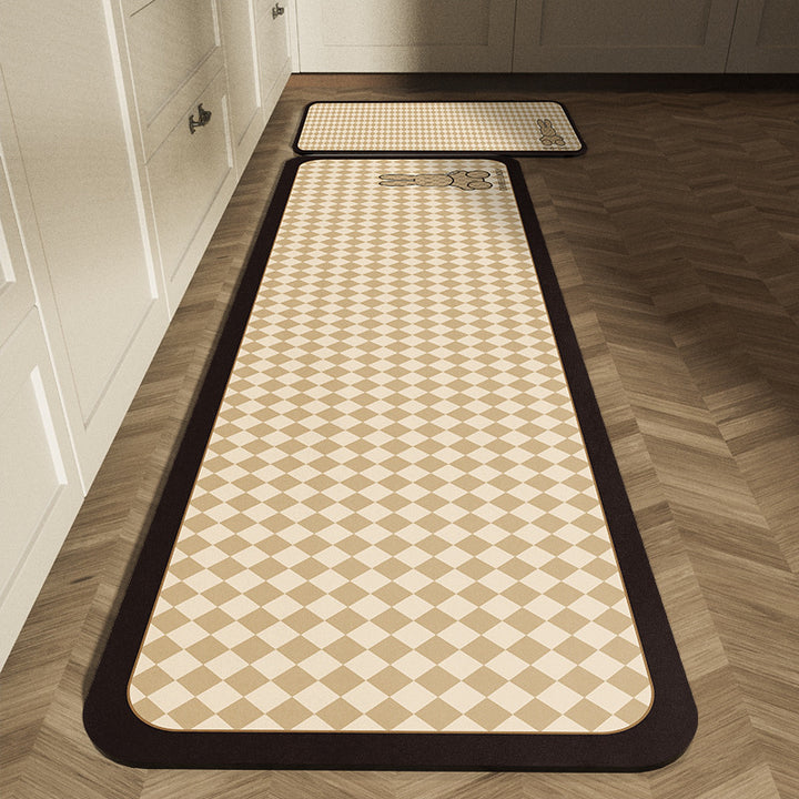Classic Checkerboard Kitchen Runner Mat
