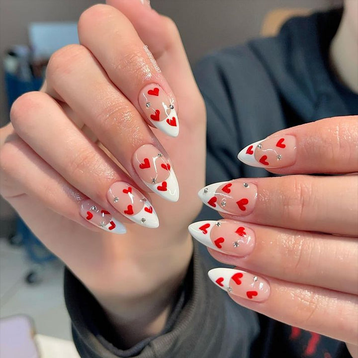 Heart-Design Stiletto Press-On Nails Stornfield