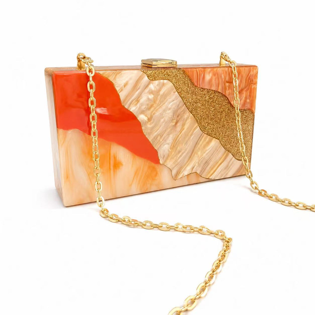 Artistic Geometric Acrylic Clutch