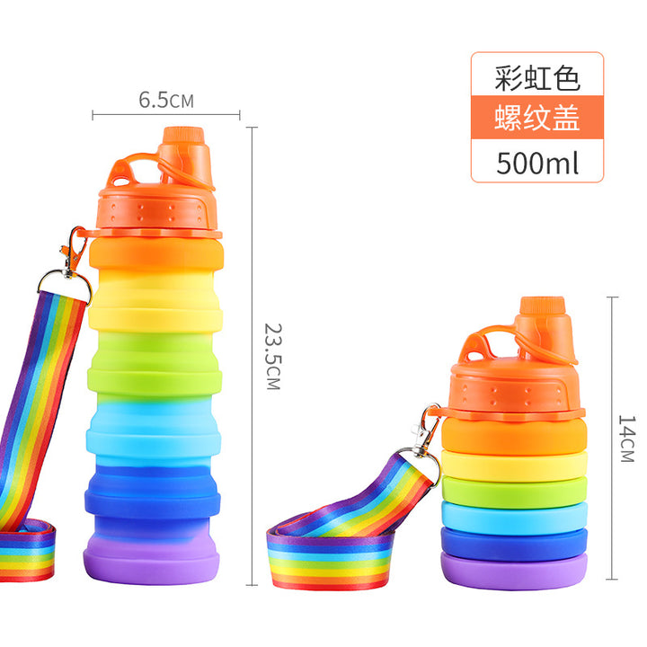 Unisex collapsible silicone drinking bottle with practical carabiner Stornfield