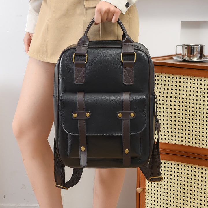 Vintage Leather Multi-Functional Backpack Stornfield