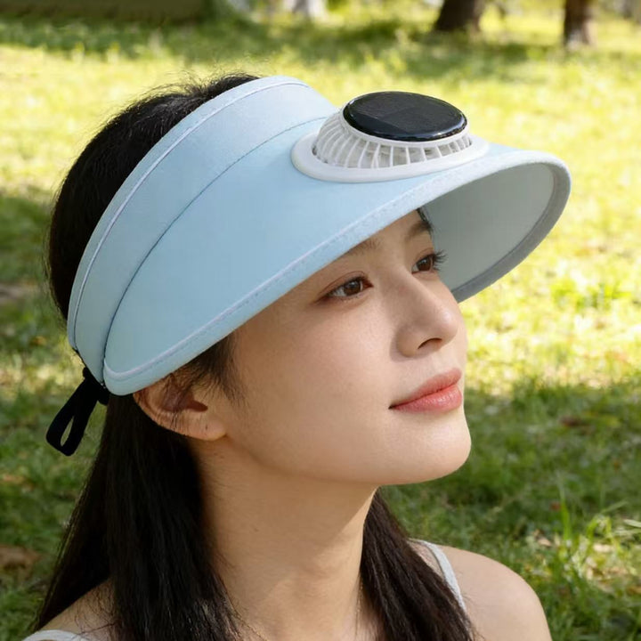 Sport Sun Visor with detachable front fan, adjustable headband and reflective piping Stornfield