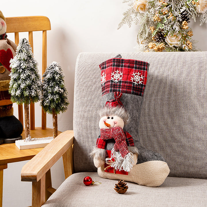 Festive Christmas stocking with reindeer motif Stornfield