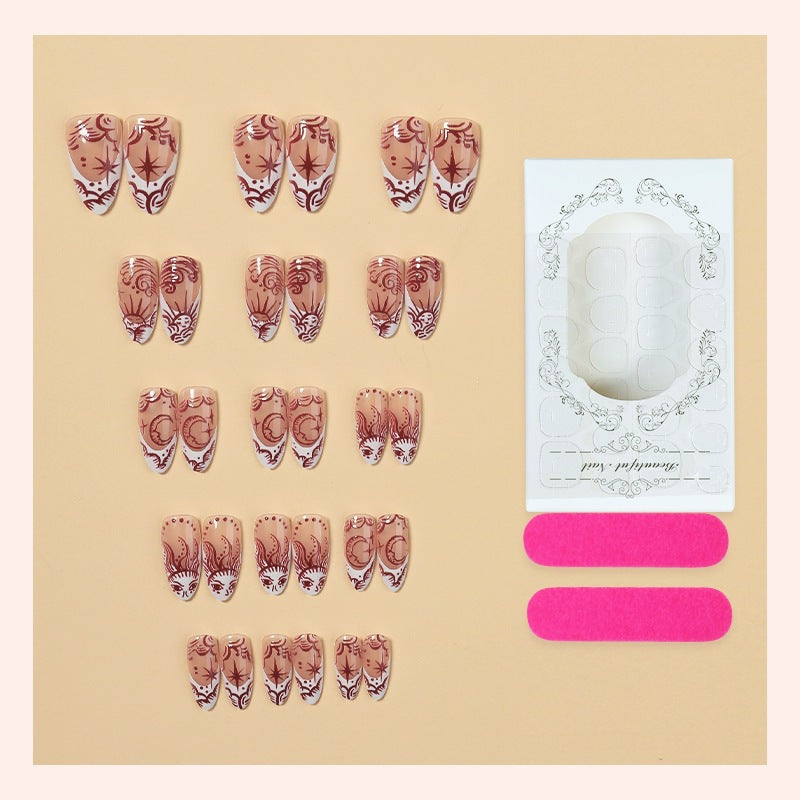 Nail art set with floral design and delicate embellishments Stornfield