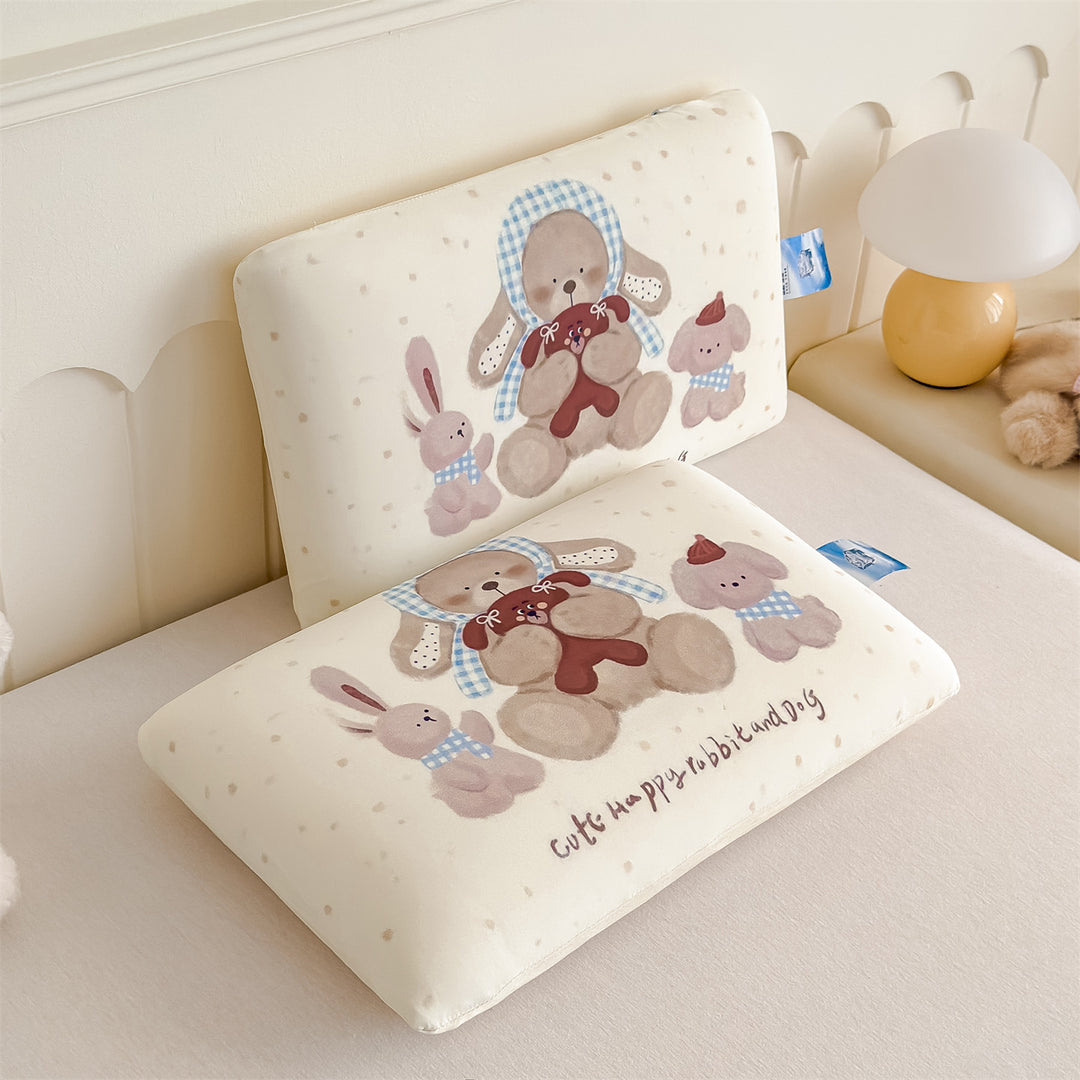 Kids Ergonomic Rectangular Pillow Duo with Removable Printed Covers