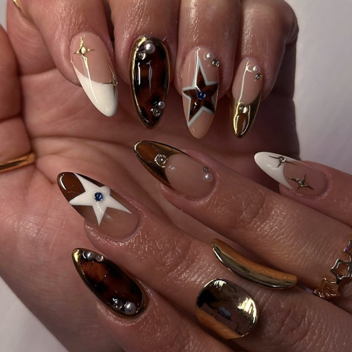 Artful Nail Extensions in Elegant Glamour Design Stornfield