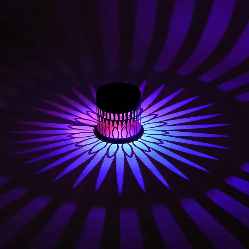 Solar Projection Garden Light With Decorative Floral Pattern And Dusk-To-Dawn Sensor Stornfield