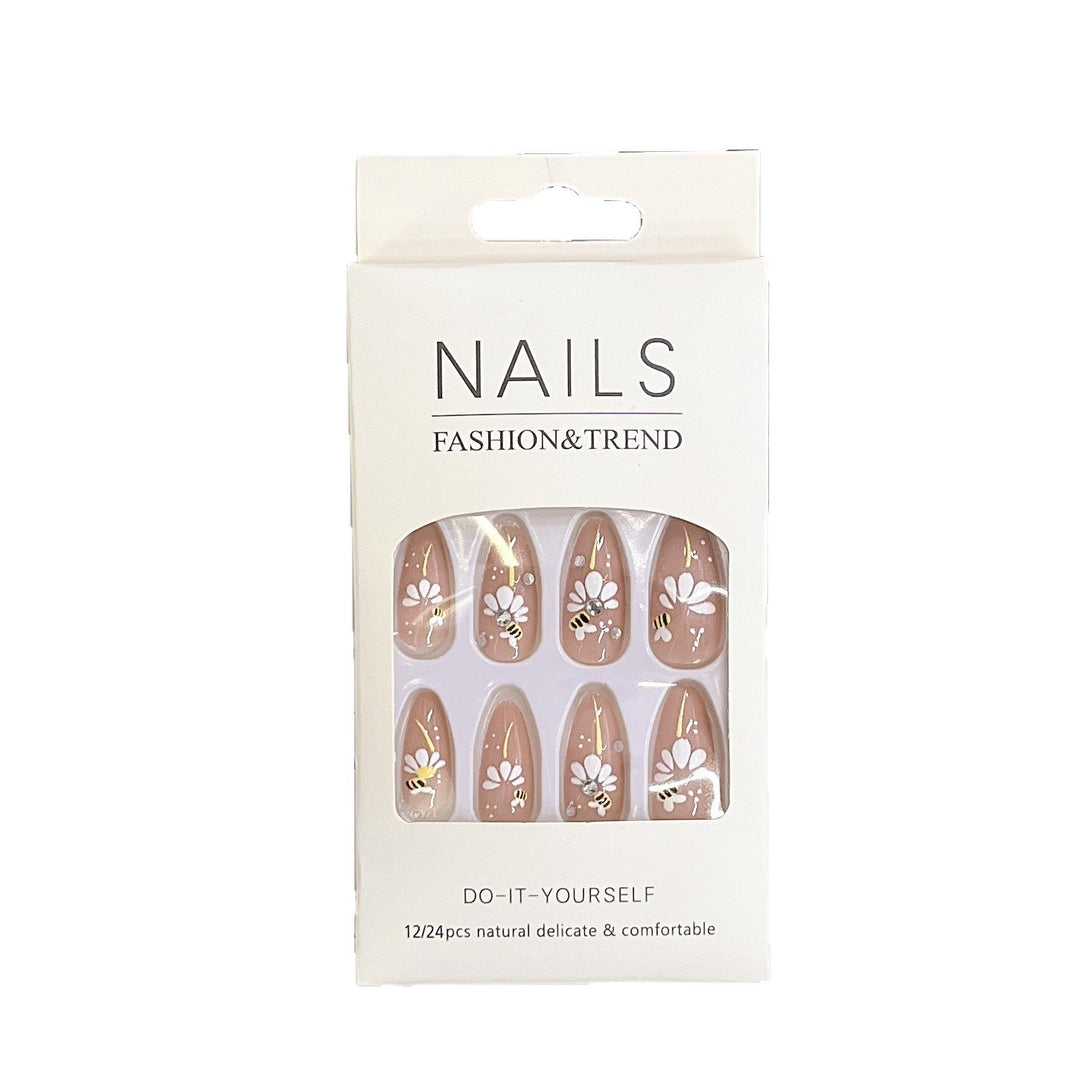 Artistic Floral Press-On Nail Tips Stornfield