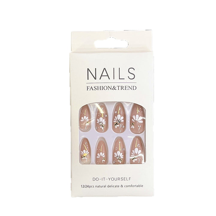 Artistic Floral Press-On Nail Tips Stornfield