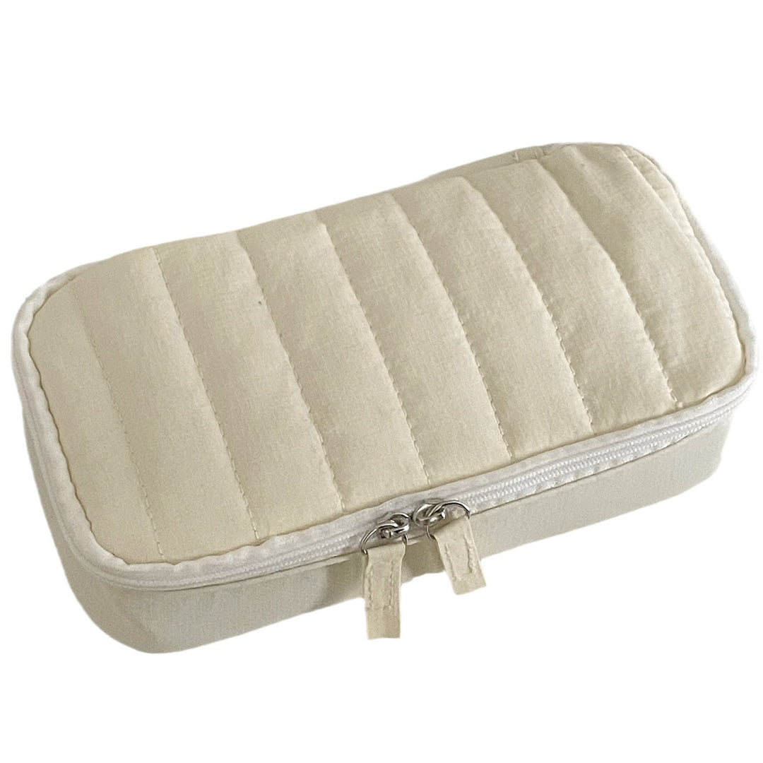 Quilted Multi-Compartment Pencil Case