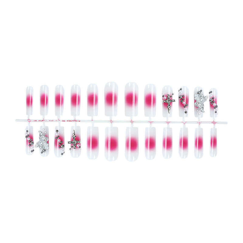 Decorative Nail Art Press-On Nails Set with Elegant Gem Accents Stornfield