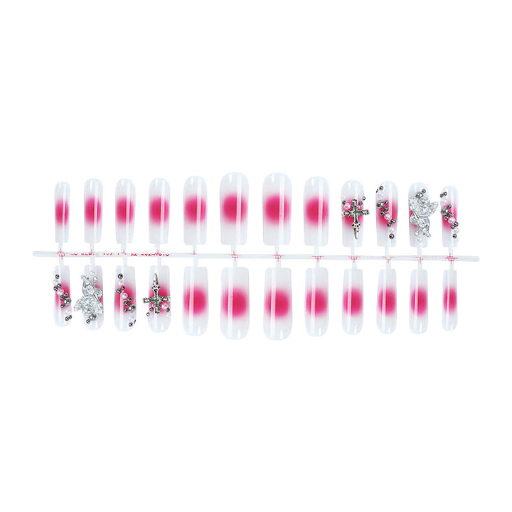 Decorative Nail Art Press-On Nails Set with Elegant Gem Accents Stornfield