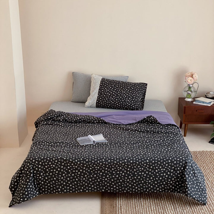 Playful Canine-Print Brushed Microfiber Duvet Cover Set with Smooth Grey Reverse and Envelope Pillowcase