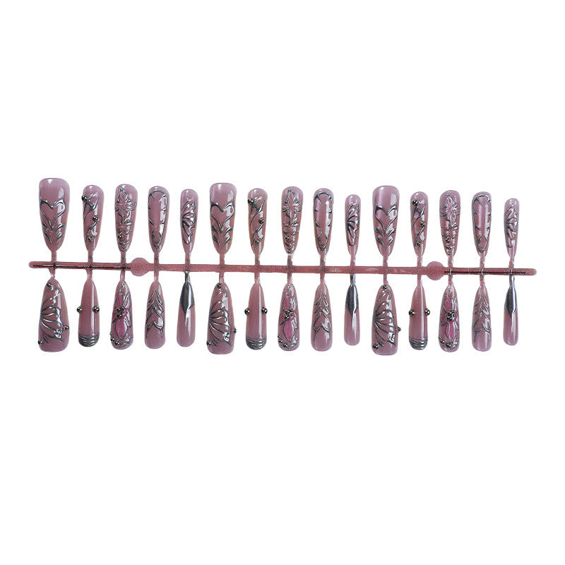 Elegant Artificial Nails with Filigree Patterns Stornfield