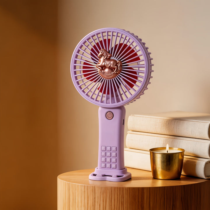 Women Portable Hand Fan with Innovative Unicorn Design Stornfield