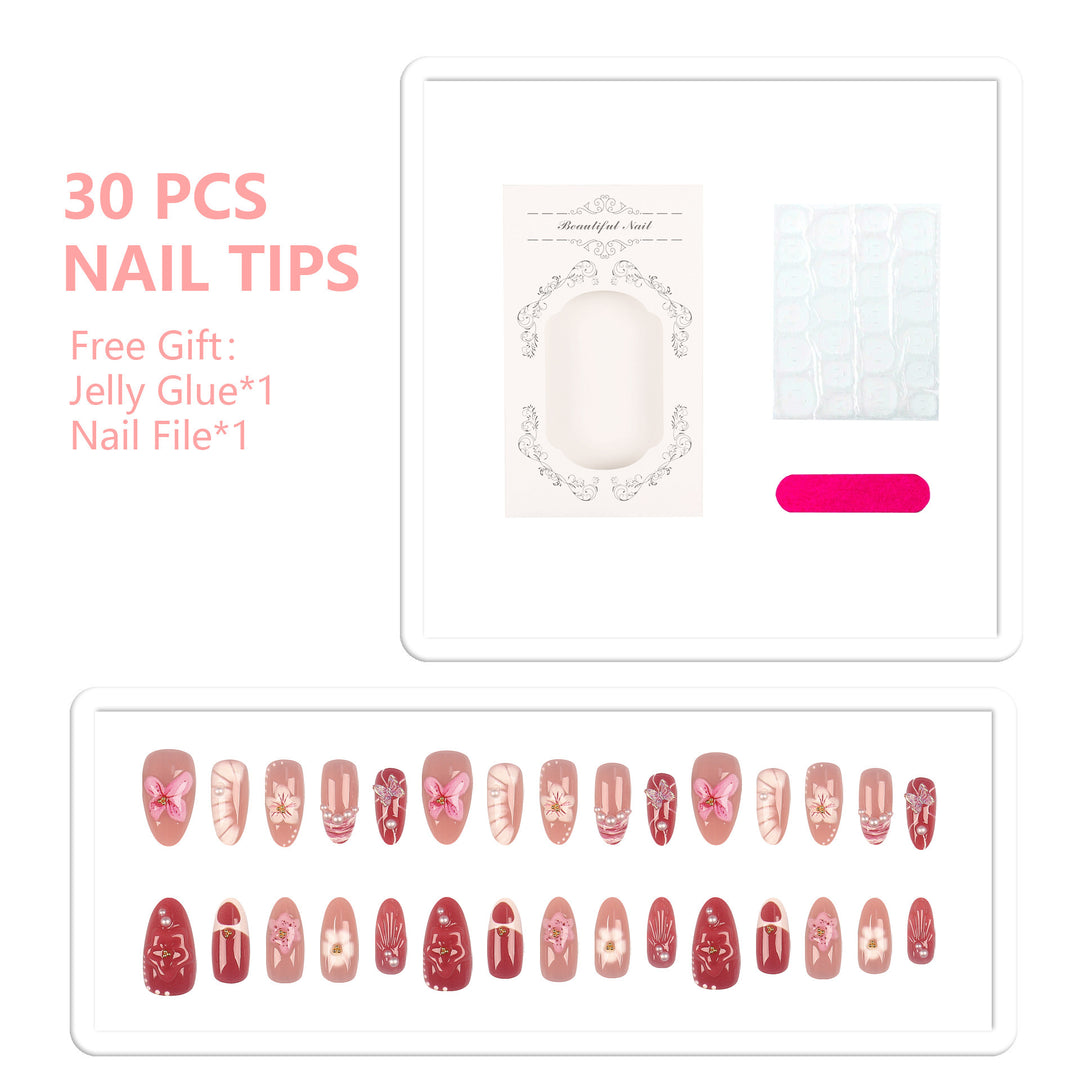 Decorative Floral Press-On Nail Collection