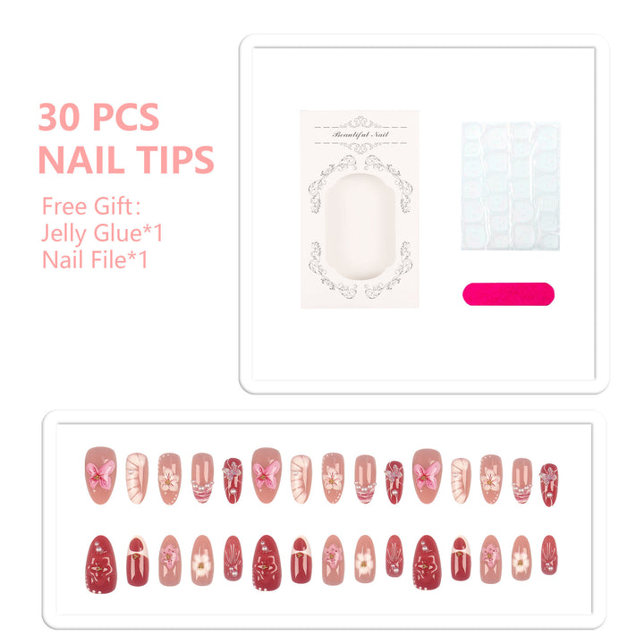 Decorative Floral Press-On Nail Collection