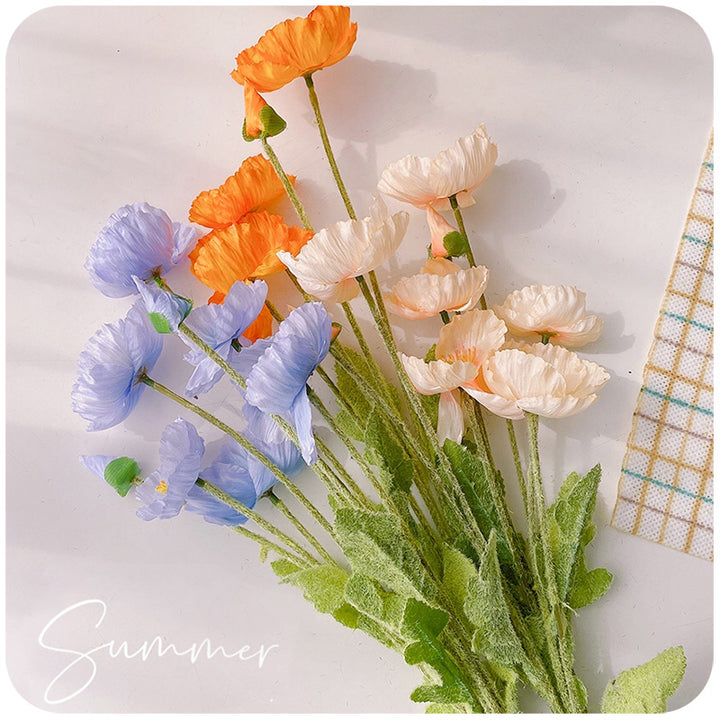 Lifelike Poppy Floral Stem