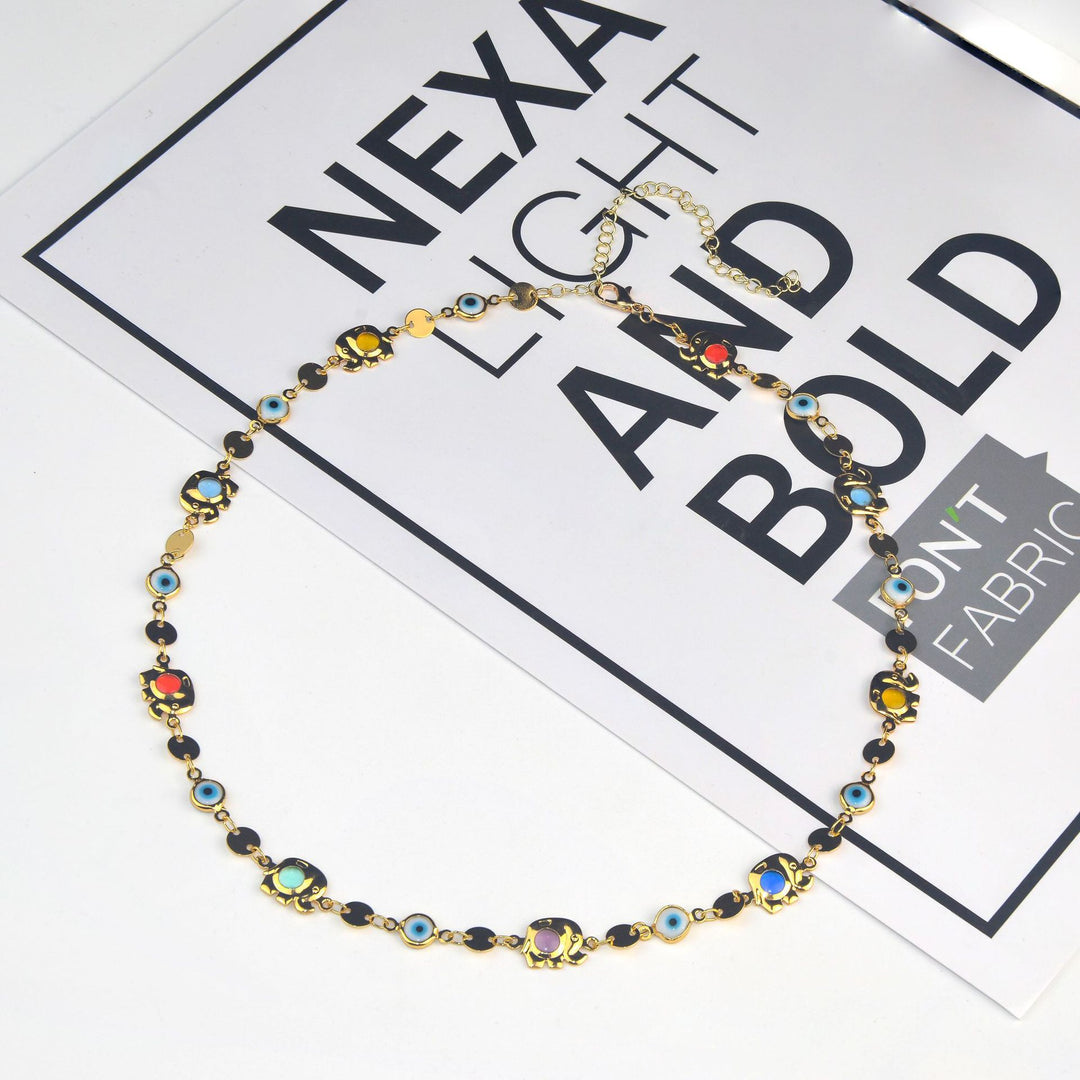 Colorful Eye Charm Statement Necklace Stornfield