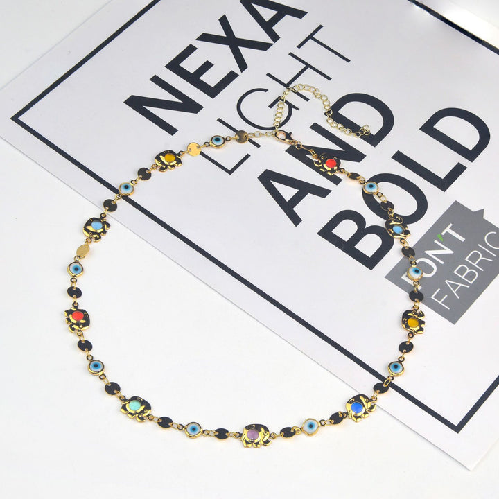 Colorful Eye Charm Statement Necklace Stornfield
