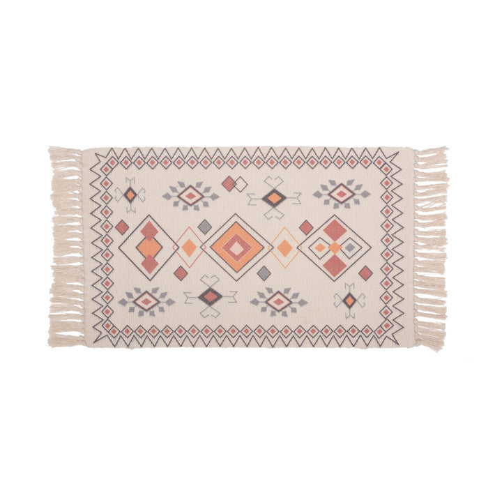 Decorative runner for dining table and console in Boho-Mandala design with fringes Stornfield