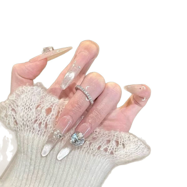 Glamorous Crystal-Embellished Press-On Nails Stornfield