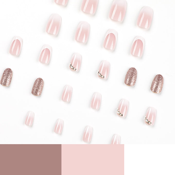 Glamorous nail extensions with shimmering accent Stornfield