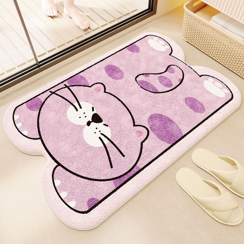 Cute Cartoon Cat Shaped Bath Mat