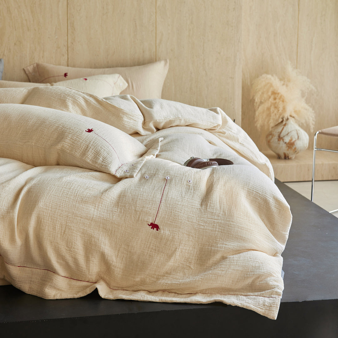 Luxury Washed Linen Duvet Cover Set with Button Closure