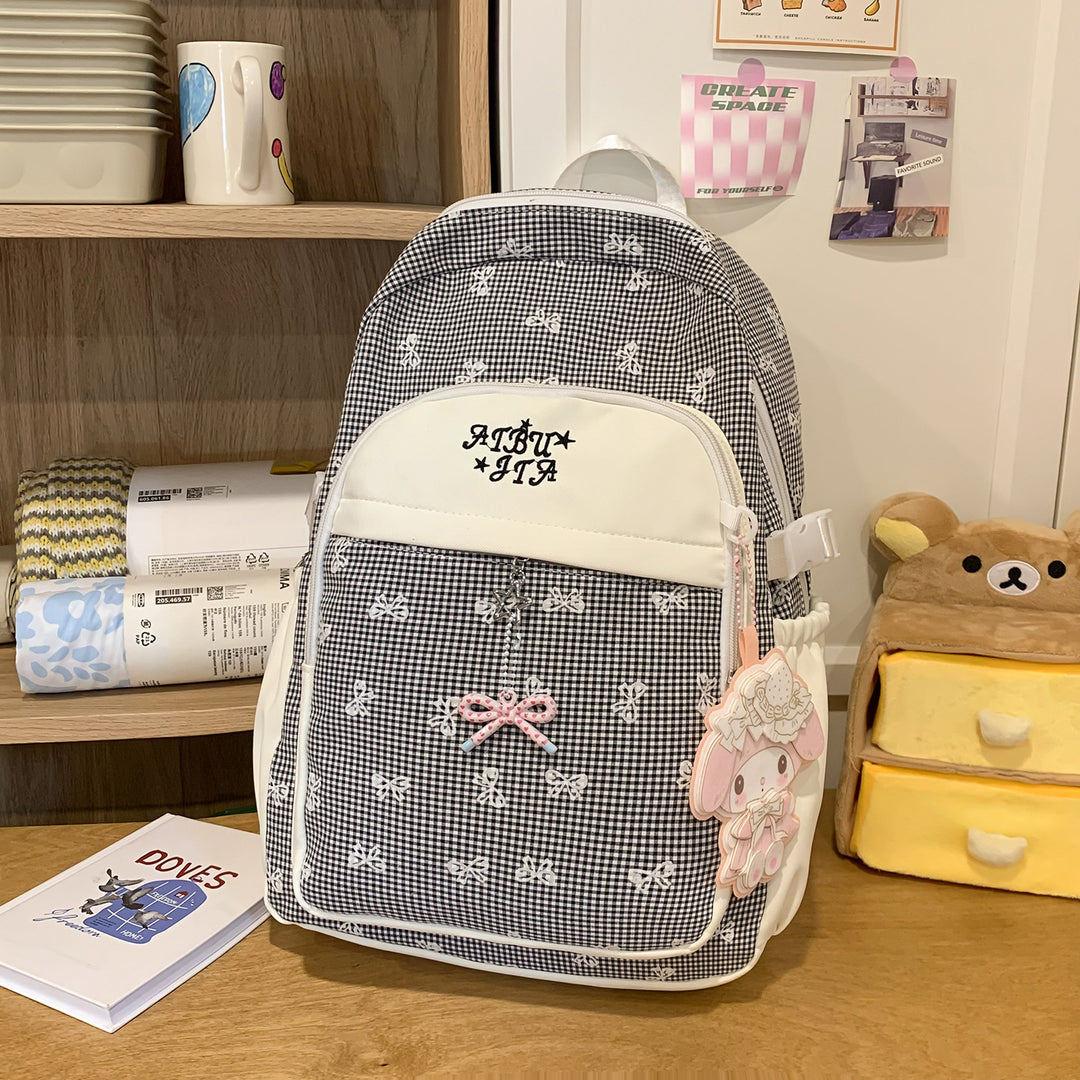 Stylish Checker Patterned Backpack Stornfield
